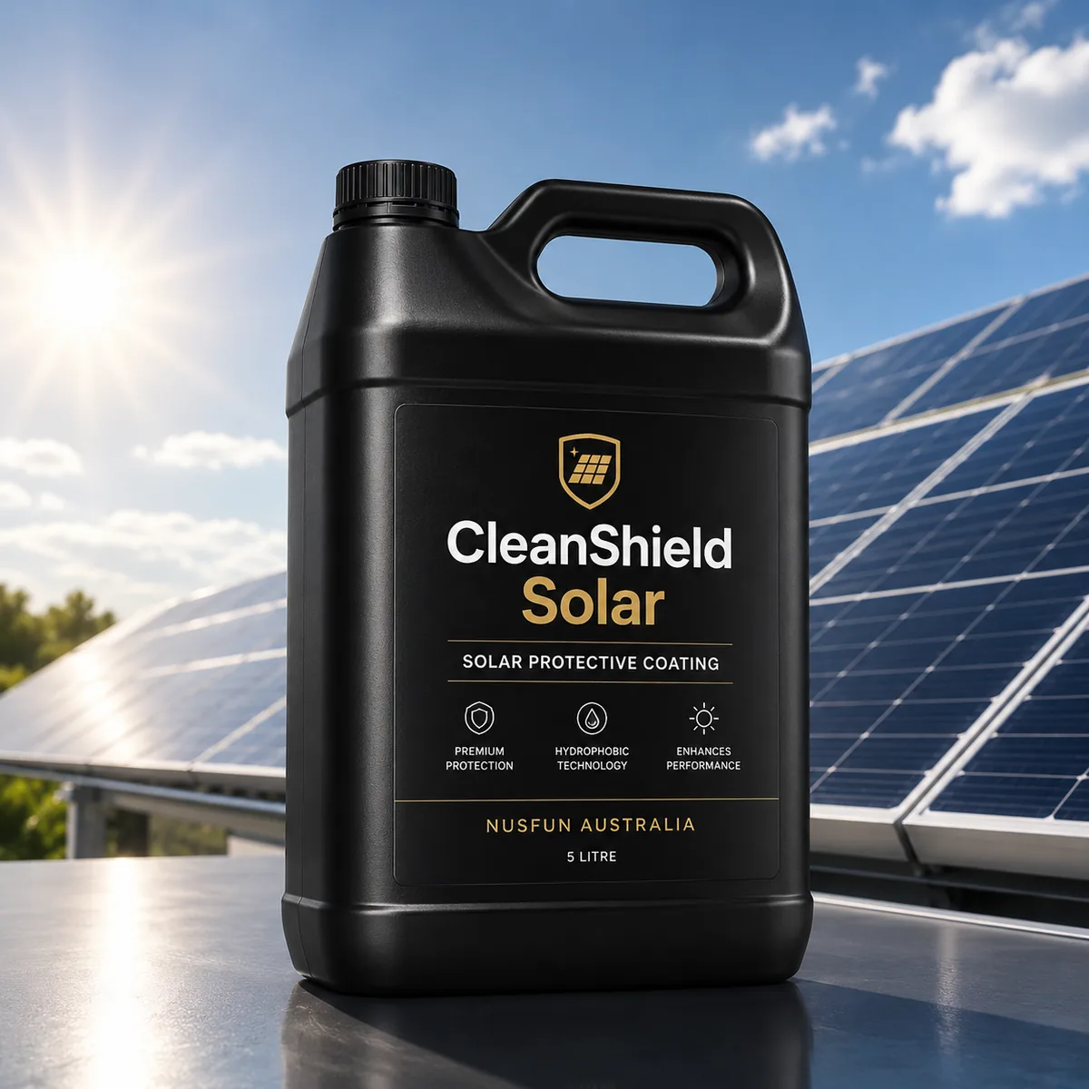 CleanShield Solar coating applied to a solar panel